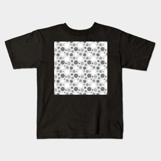 Soft Greys - Dots 1 Kids T-Shirt by implexity